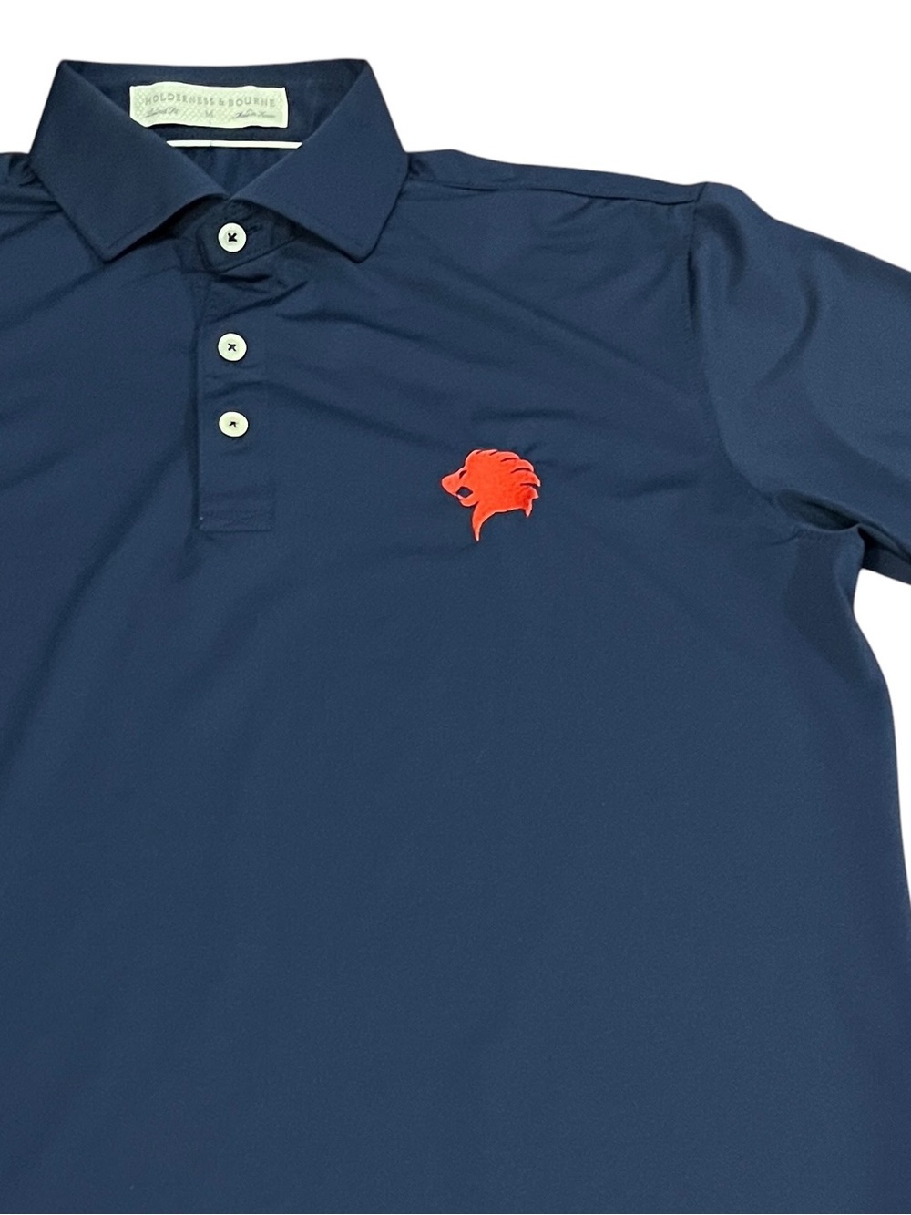Holderness & Bourne Anderson Polo M Navy Performance Golf Shirt Tailored Fit